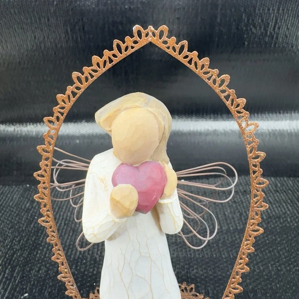 Willow Tree Angel‎ Of The Heart Demdaco Resin Figurine With Metal Frame Figure